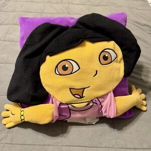 Nick JR Y2K 2001 Dora the Explorer Hands 3D Throw Plush Pillow Cushion Purple